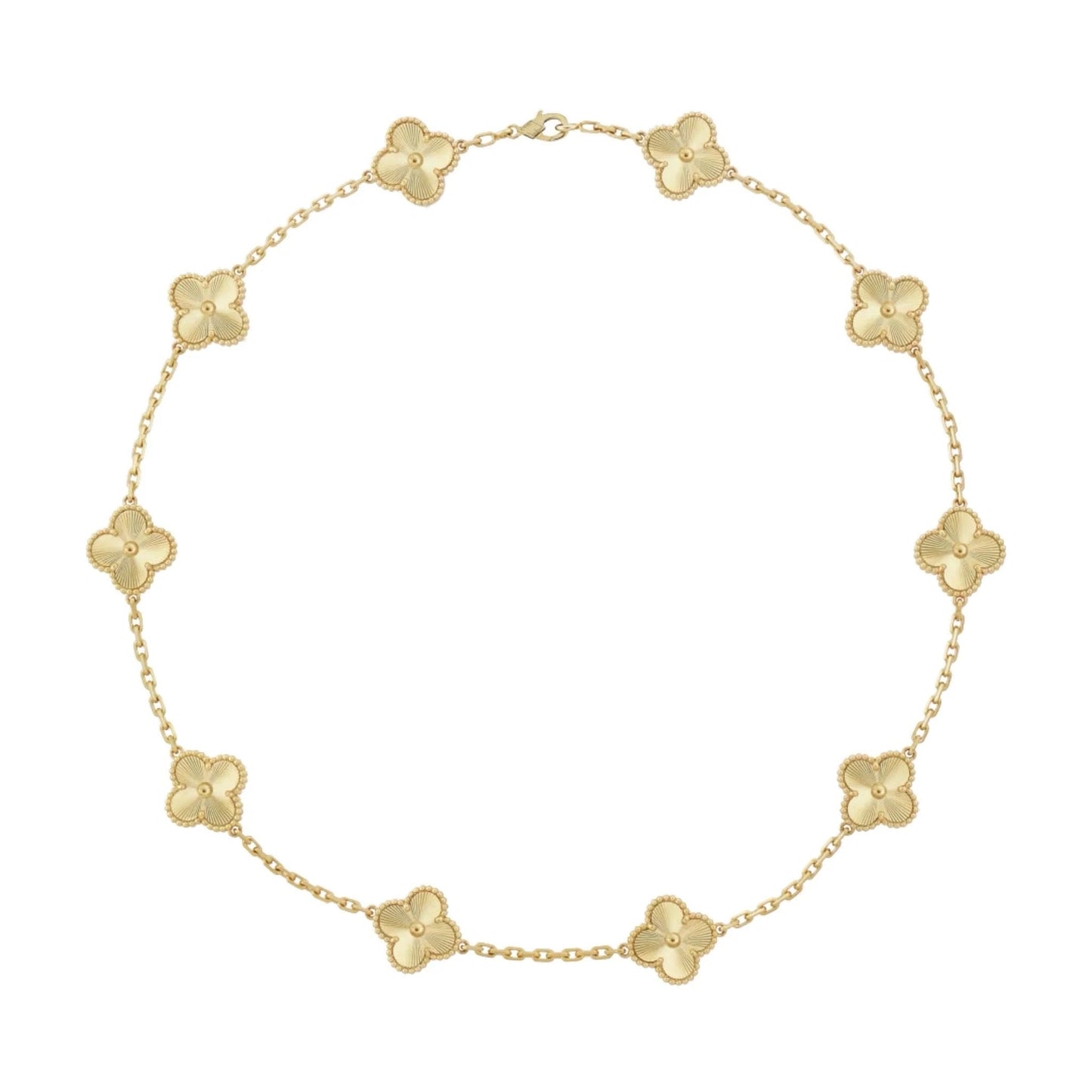 Golden Guilloché | Clover Necklace