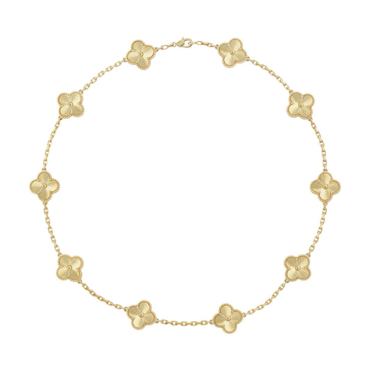 Golden Guilloché | Clover Necklace