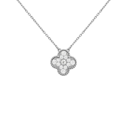 Silver | Clover Diamond Necklace