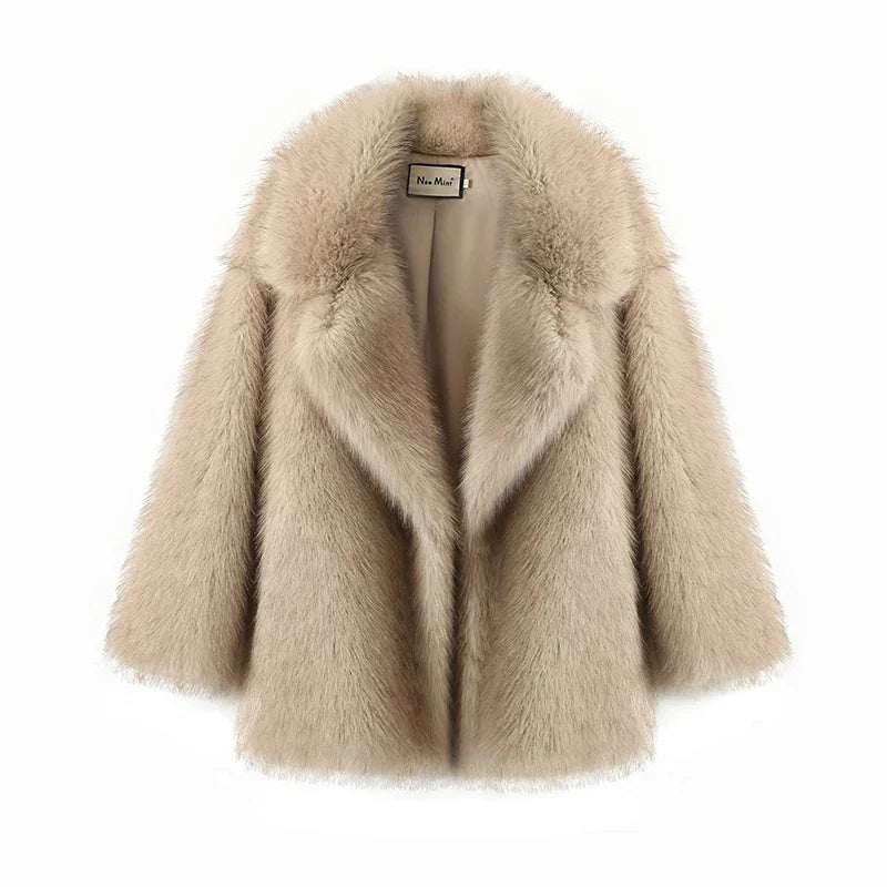 Neo Mint 2024 Winter Hot Fashion Girls Oversized Gradient Bontjas